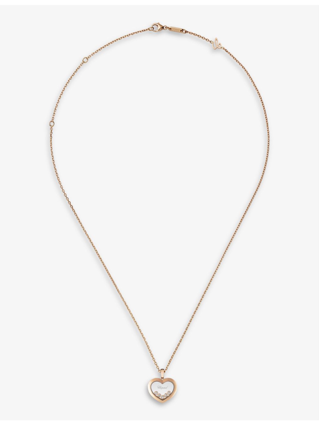 Chopard Happy Diamonds 18ct rose-gold diamond necklace 42cm, UK version