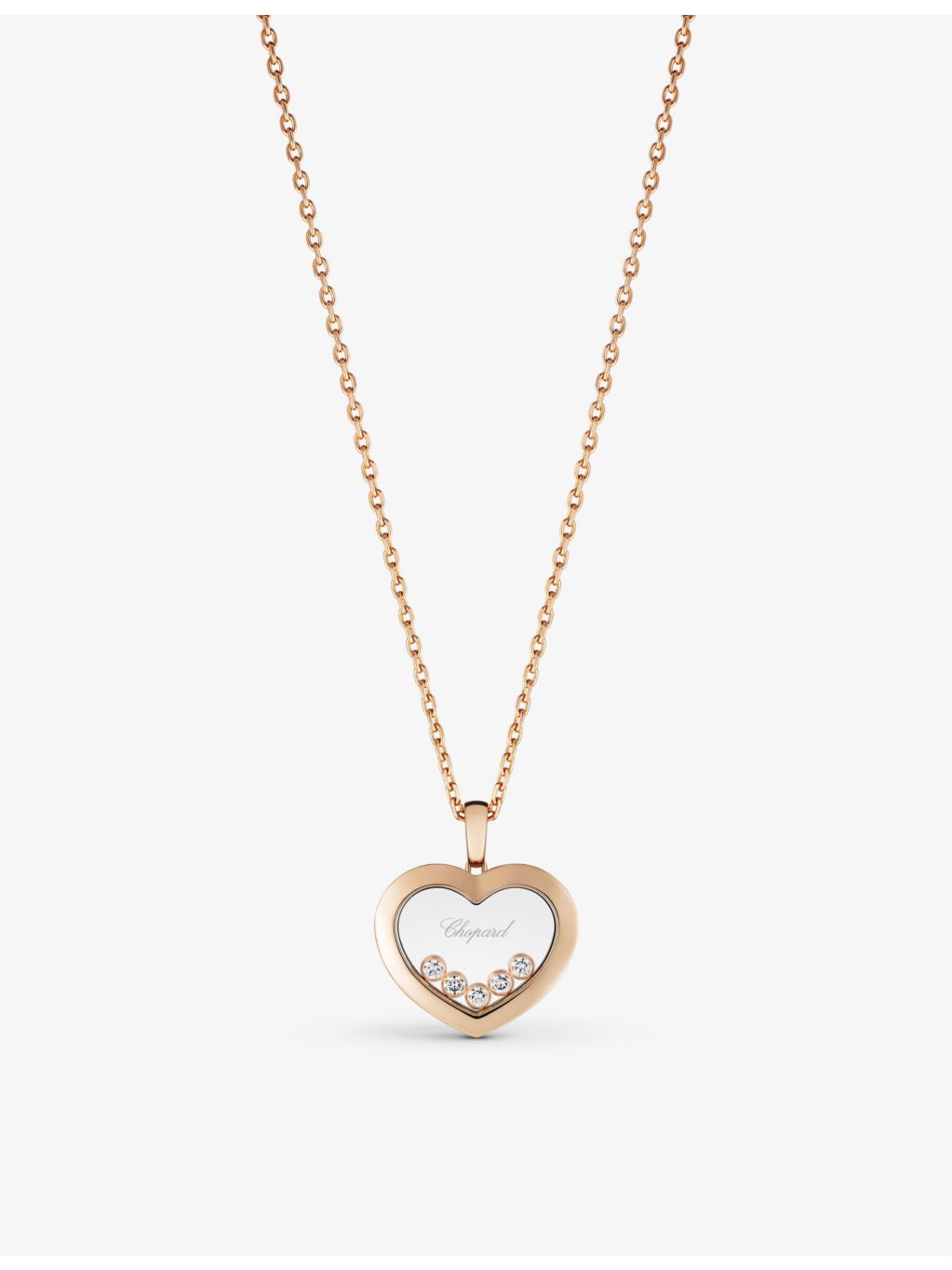 Chopard Happy Diamonds 18ct rose-gold diamond necklace 42cm, UK version