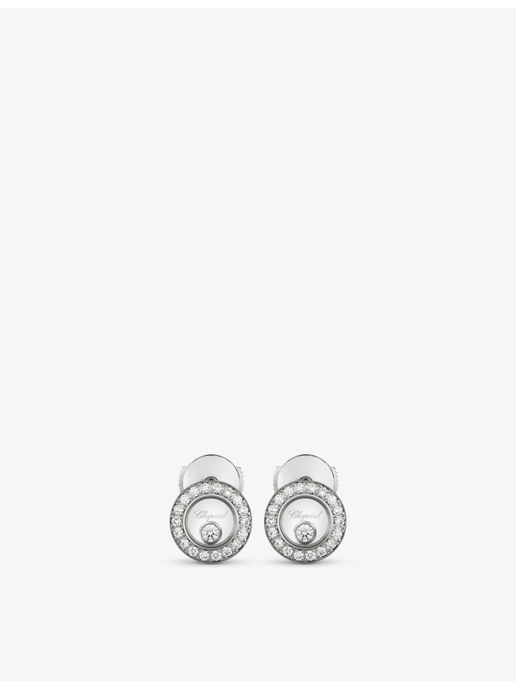 Chopard Happy Diamonds earrings 18ct white gold 0.38ct, UK version