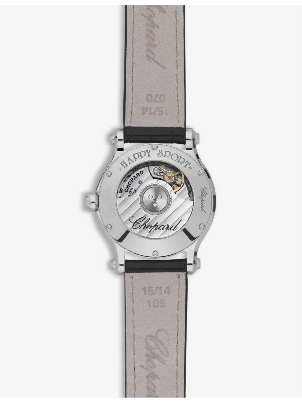 Chopard Happy Sport watch with diamonds and leather strap 30mm (British brand)