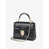 Aspinal of London Mayfair mini croc-embossed leather top-handle bag (British brand)