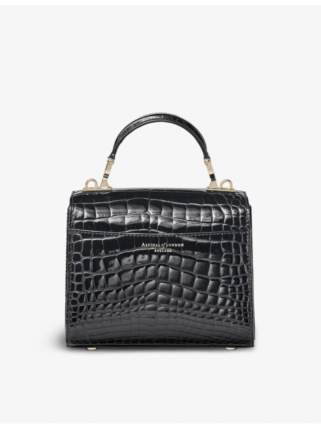 Aspinal of London Mayfair mini croc-embossed leather top-handle bag (British brand)
