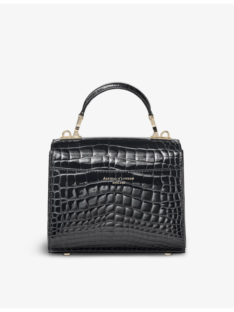 Aspinal of London Mayfair mini croc-embossed leather top-handle bag (British brand)