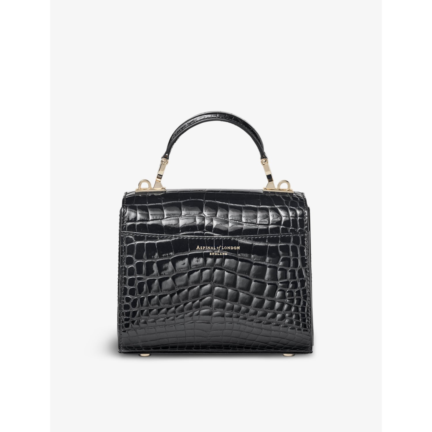 Aspinal of London Mayfair mini croc-embossed leather top-handle bag (British brand)