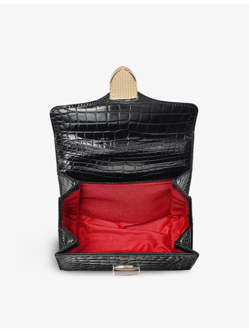 Aspinal of London Mayfair mini croc-embossed leather top-handle bag (British brand)