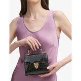 Aspinal of London Mayfair mini croc-embossed leather top-handle bag (British brand)