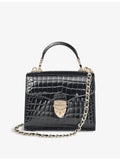 Aspinal of London Mayfair mini croc-embossed leather top-handle bag (British brand)