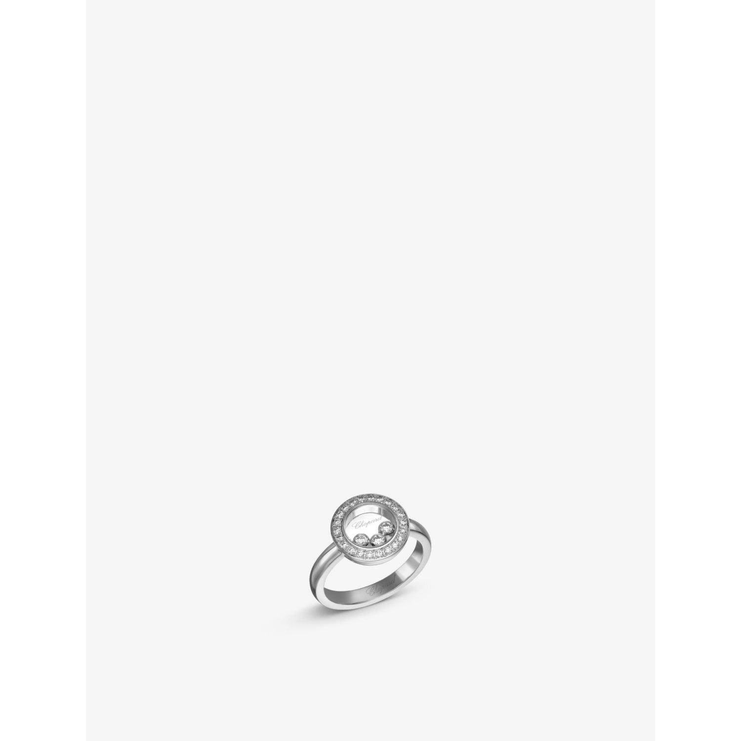 Happy Diamonds Icons 18ct White-Gold and 0.19ct Brilliant-Cut Diamond Ring - 53mm