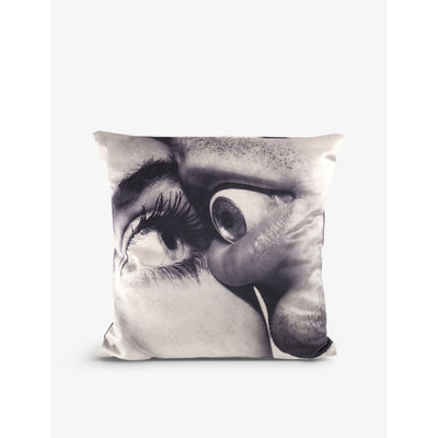selfridges Seletti Wears Toiletpaper Eye & Mouth Woven Cushion 50cm x 50cm- Buy online at McGrocer