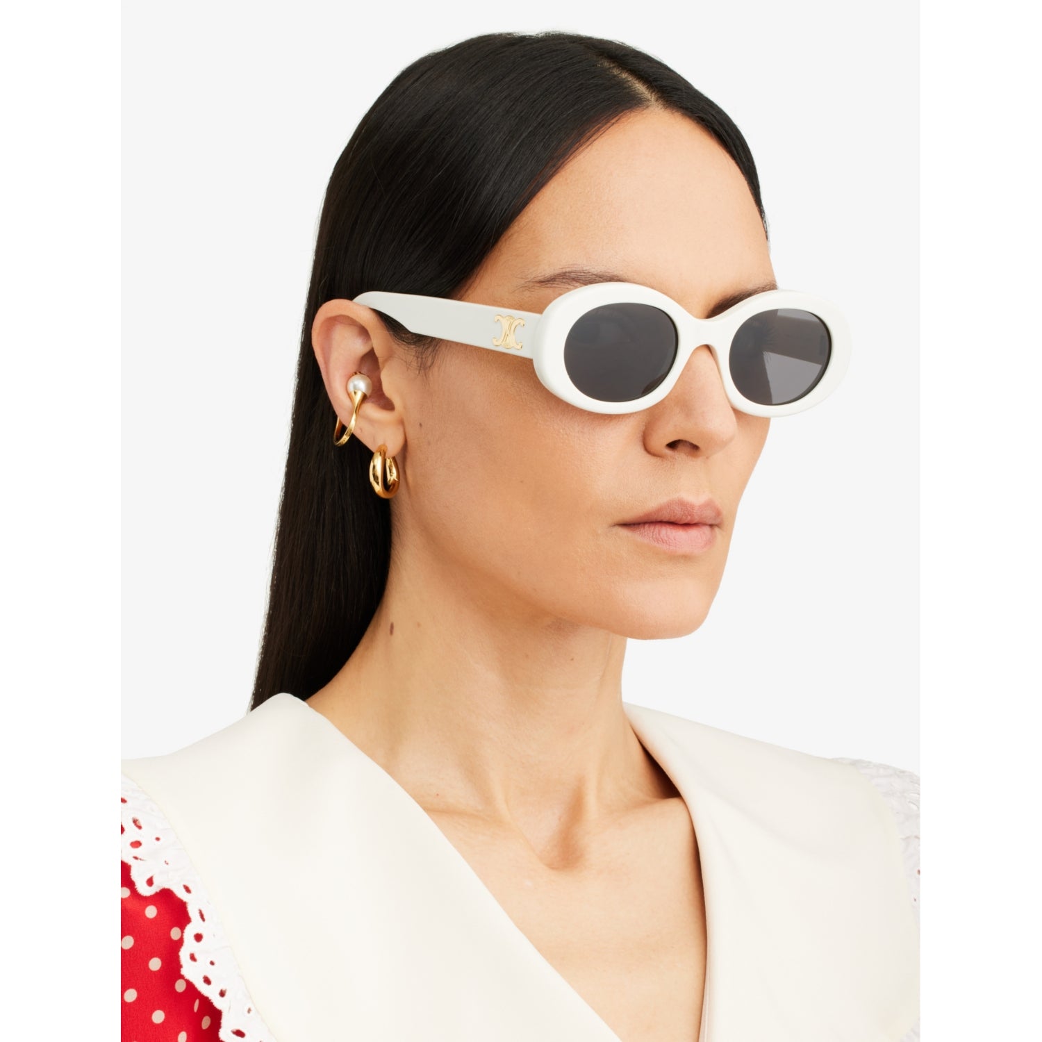 Celine oval-frame acetate sunglasses 52mm lens, UK version