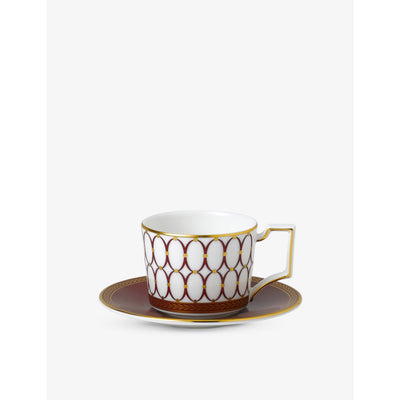 selfridges Wedgwood Renaissance Red Espresso Cup and Saucer Set of Two- Buy online at McGrocer