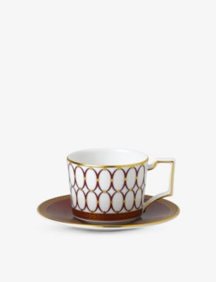 Wedgwood Renaissance Red espresso cup and saucer set of two (British brand)