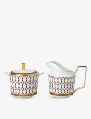 Wedgwood Renaissance Red sugar and cream jug set - British product