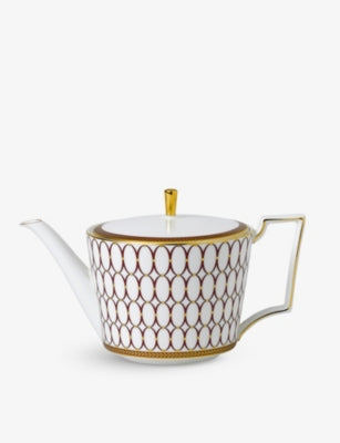 Wedgwood fine bone china teapot Renaissance Red 1L, imported from the UK