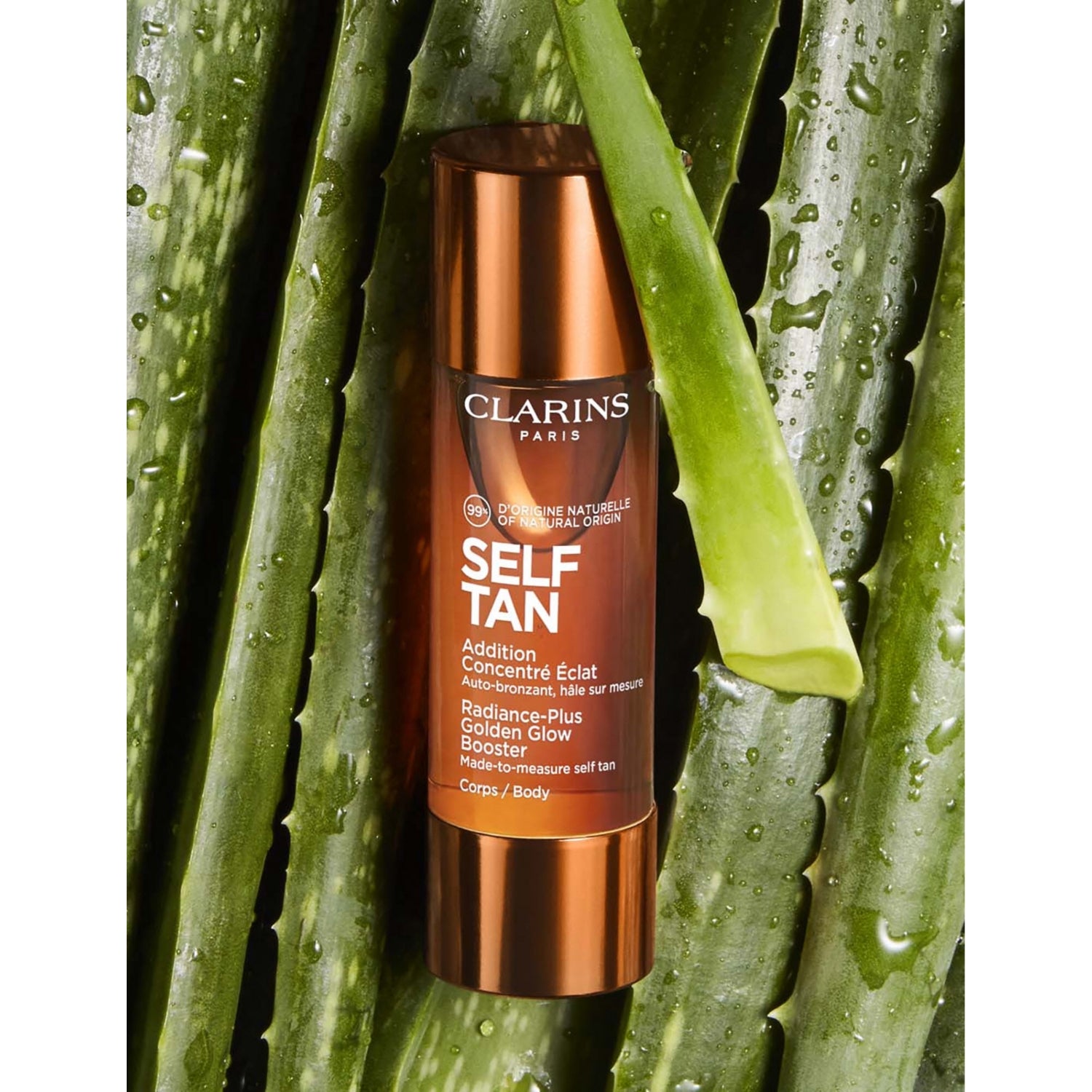 Clarins Golden Glow Booster self-tan 30ml, imported from the UK