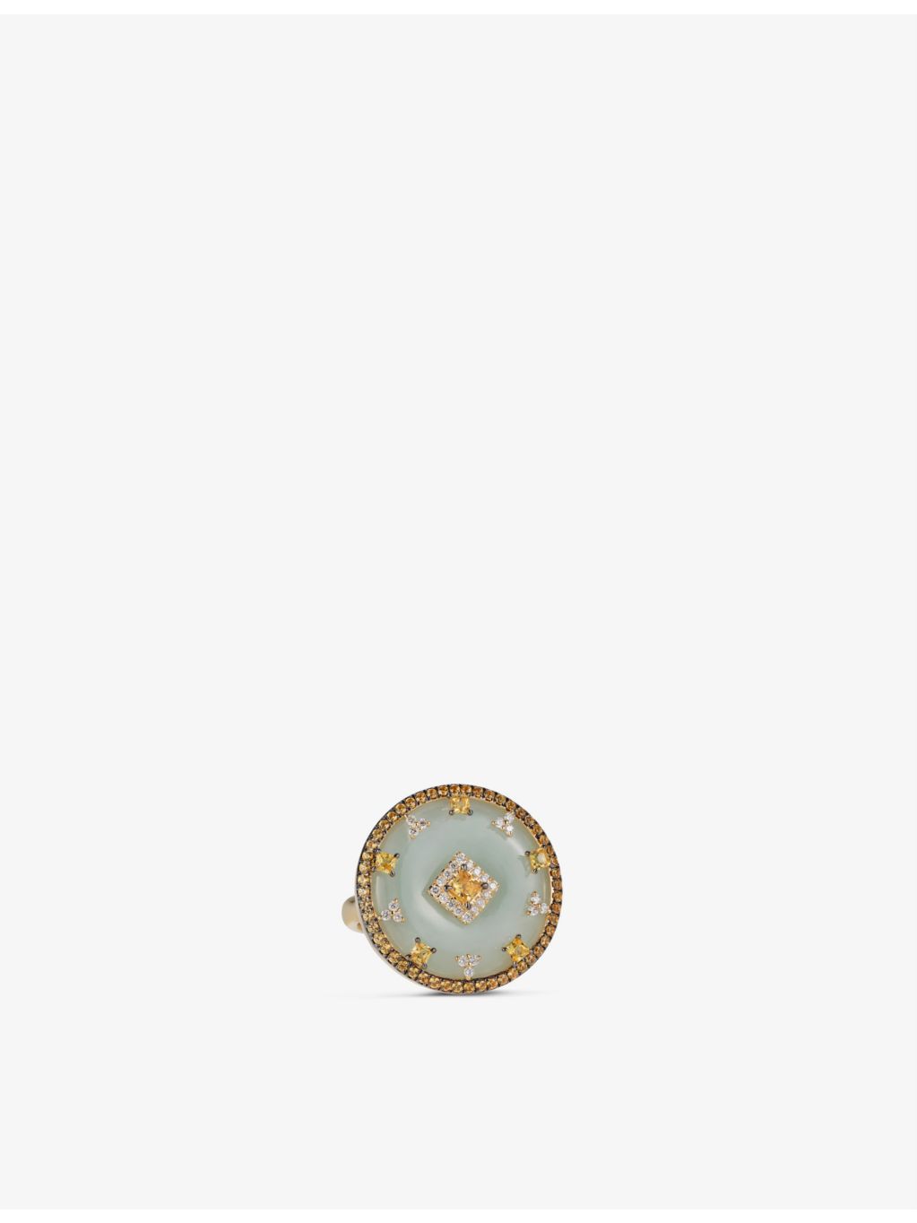 Nadine Aysoy Celeste ring 18ct gold, diamonds and jade, UK version