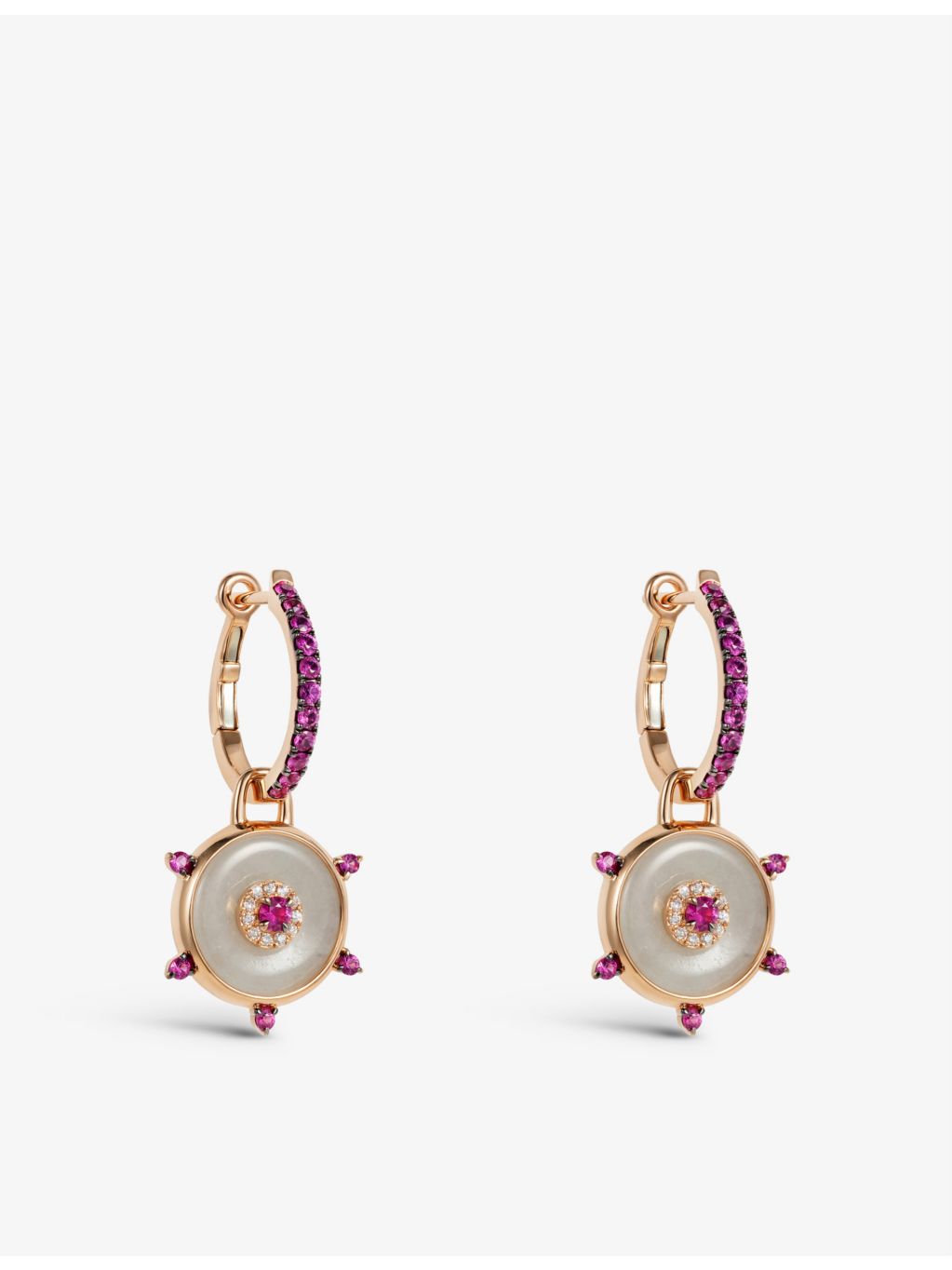 Nadine Aysoy Celeste 18ct rose gold huggie earrings (British brand)