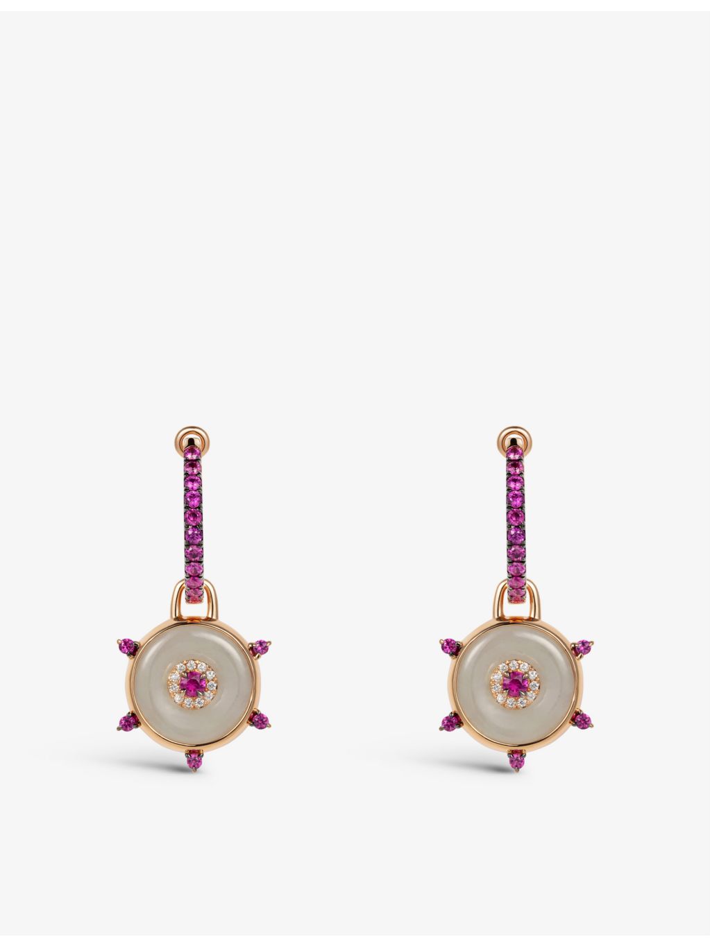 Nadine Aysoy Celeste 18ct rose gold huggie earrings (British brand)