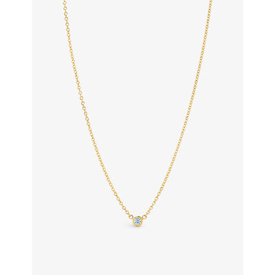 selfridges Tiffany & Co. Diamonds by the Yard 18ct Yellow Gold Diamond Pendant Necklace 40.6cm- Buy online at McGrocer
