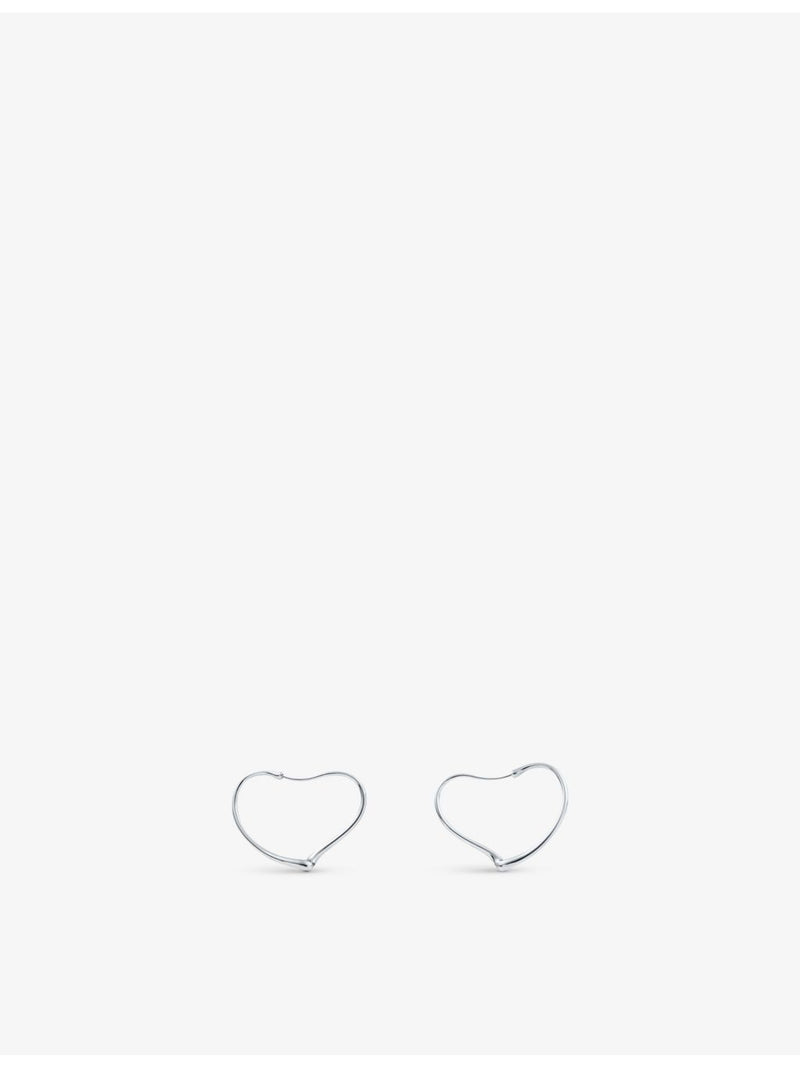 Tiffany Open Heart sterling silver hoop earrings, medium (British brand)