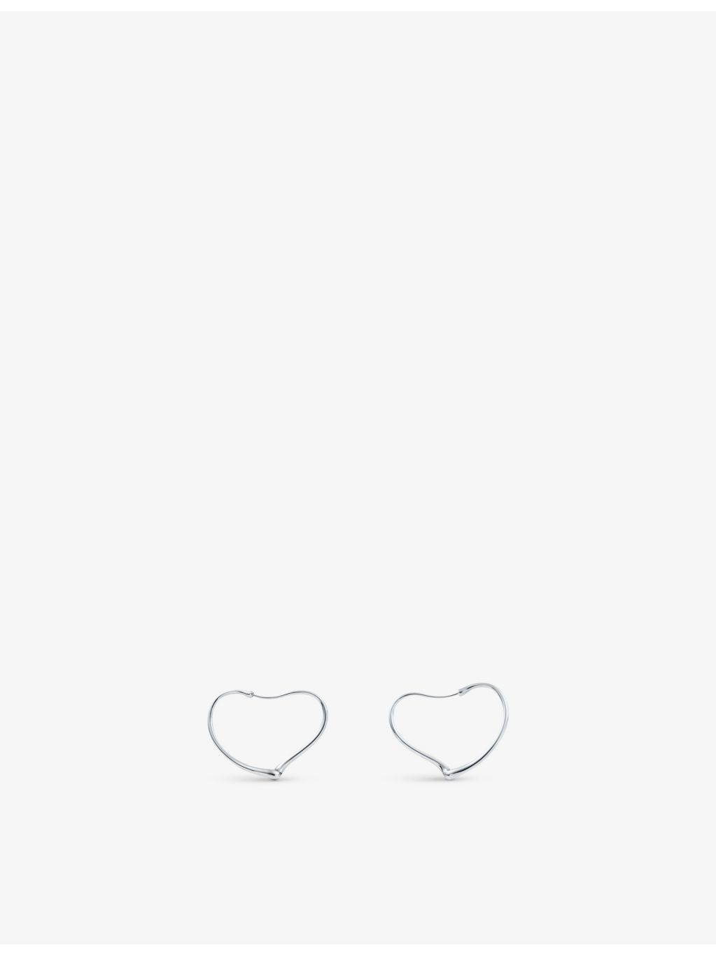 Tiffany Open Heart sterling silver hoop earrings, medium (British brand)