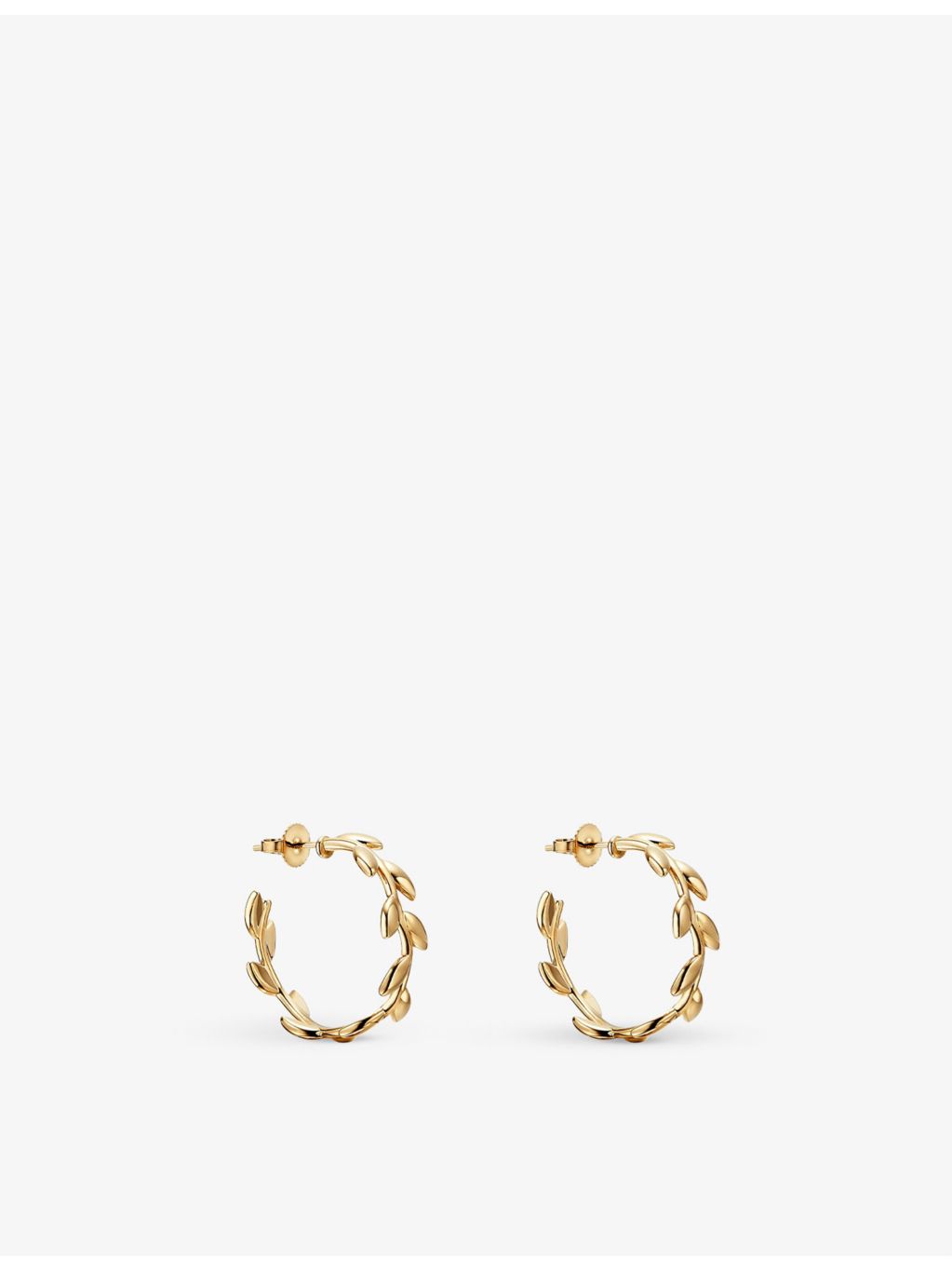 Tiffany & Co. Olive Leaf hoop earrings 18ct yellow gold, UK version