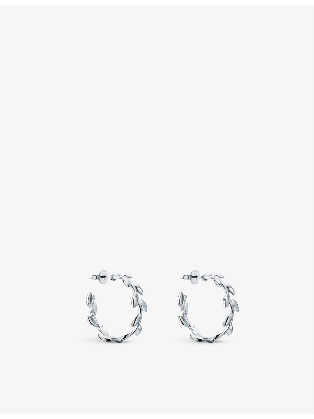 Tiffany Paloma Picasso olive leaf hoop earrings, sterling silver (British brand)
