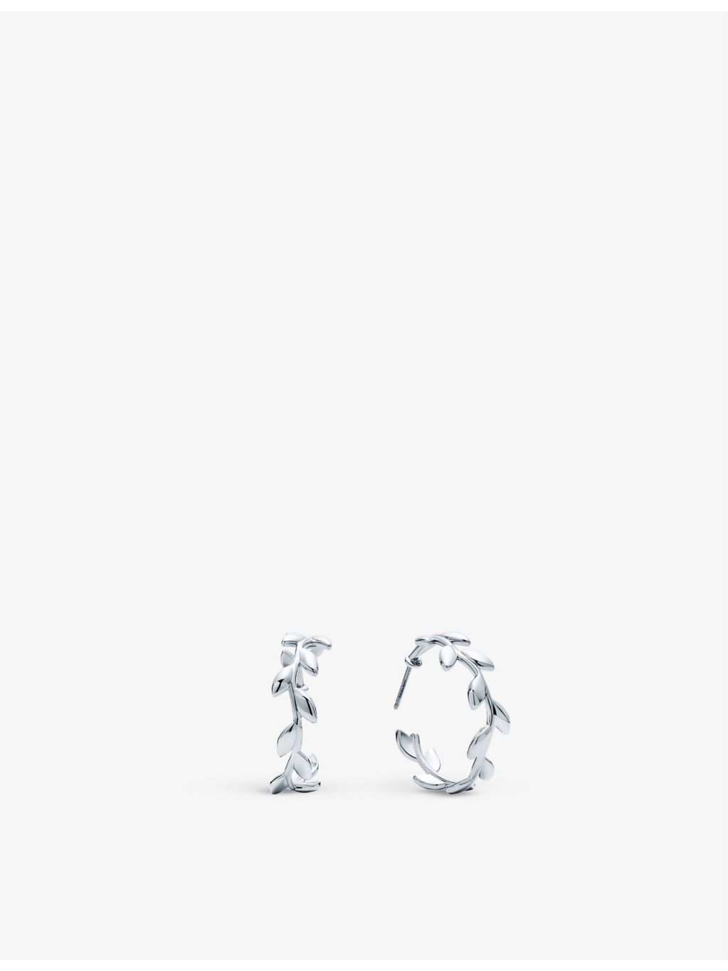 Tiffany Paloma Picasso olive leaf hoop earrings, sterling silver (British brand)