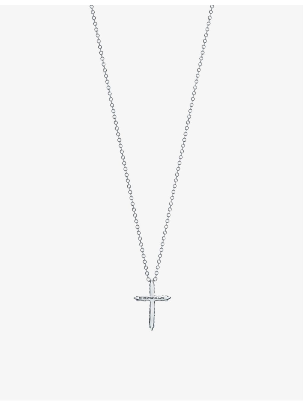 Tiffany & Co. platinum diamond cross pendant necklace 0.21ct, UK version