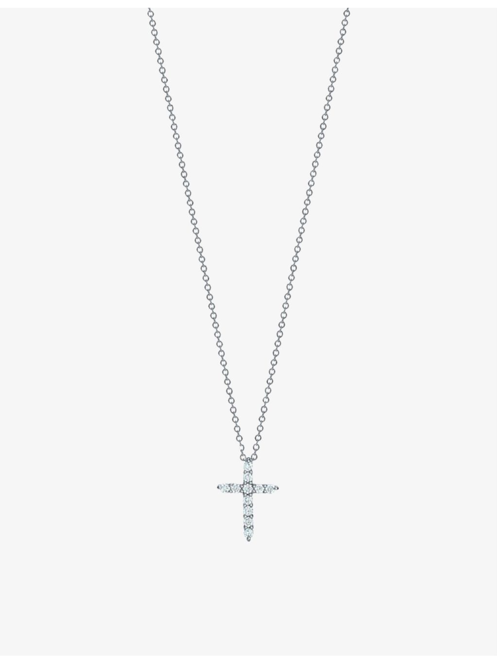 Tiffany & Co. platinum diamond cross pendant necklace 0.21ct, UK version
