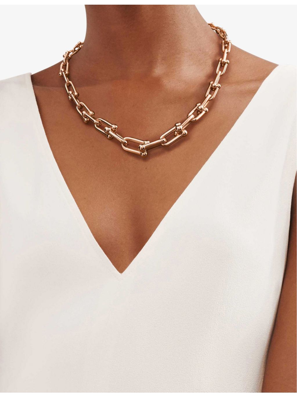 Tiffany HardWear 18ct rose-gold necklace 18 inch, UK version
