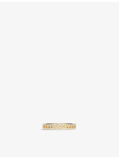selfridges Tiffany & Co. T True 18ct Yellow-Gold and 0.23ct Diamond Narrow Ring- Buy online at McGrocer