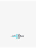 Tiffany & Co T ring 18ct white gold turquoise diamond (British brand)