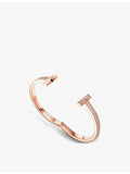 Tiffany T1 medium 18ct rose gold diamond bangle bracelet, UK version