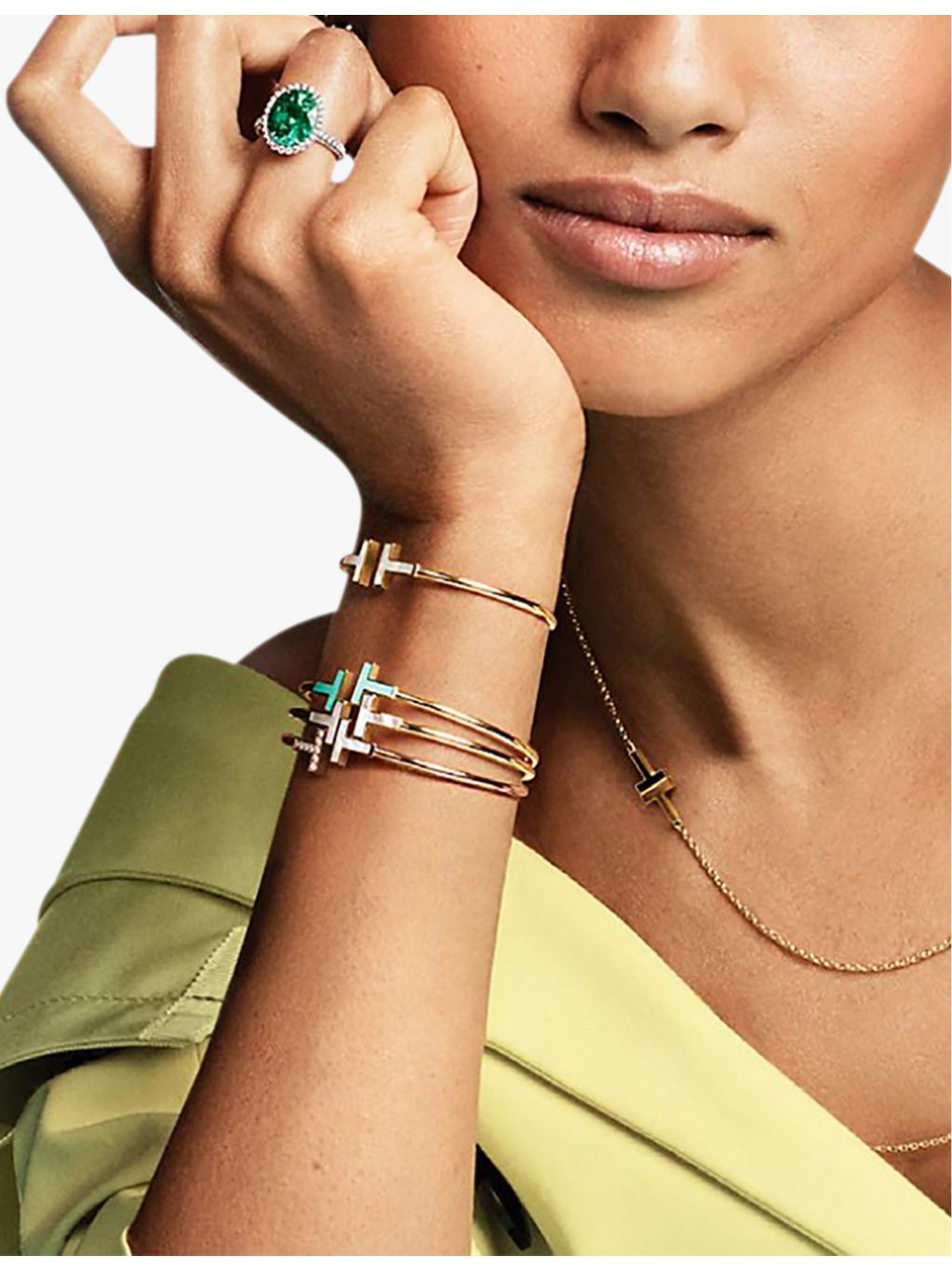 Tiffany T Wire 18ct rose-gold bracelet with mother-of-pearl and diamond, UK version