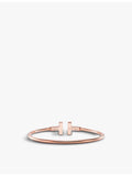 Tiffany T Wire 18ct rose-gold bracelet with mother-of-pearl and diamond, UK version