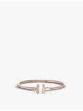 Tiffany T Wire 18ct rose-gold bracelet with mother-of-pearl and diamond, UK version
