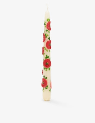 Anna + Nina floral-embellished candles set of two, imported from the UK