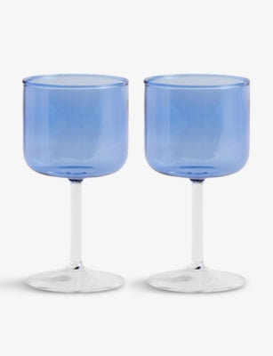 HAY tinted borosilicate wine glasses set of two - British product