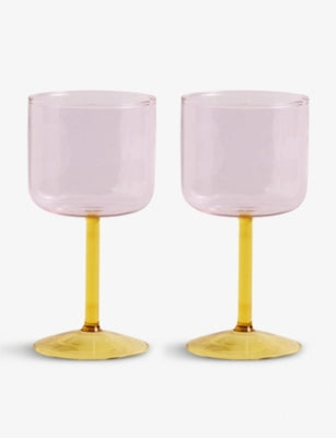 HAY tinted wine glass set of two, imported from the UK