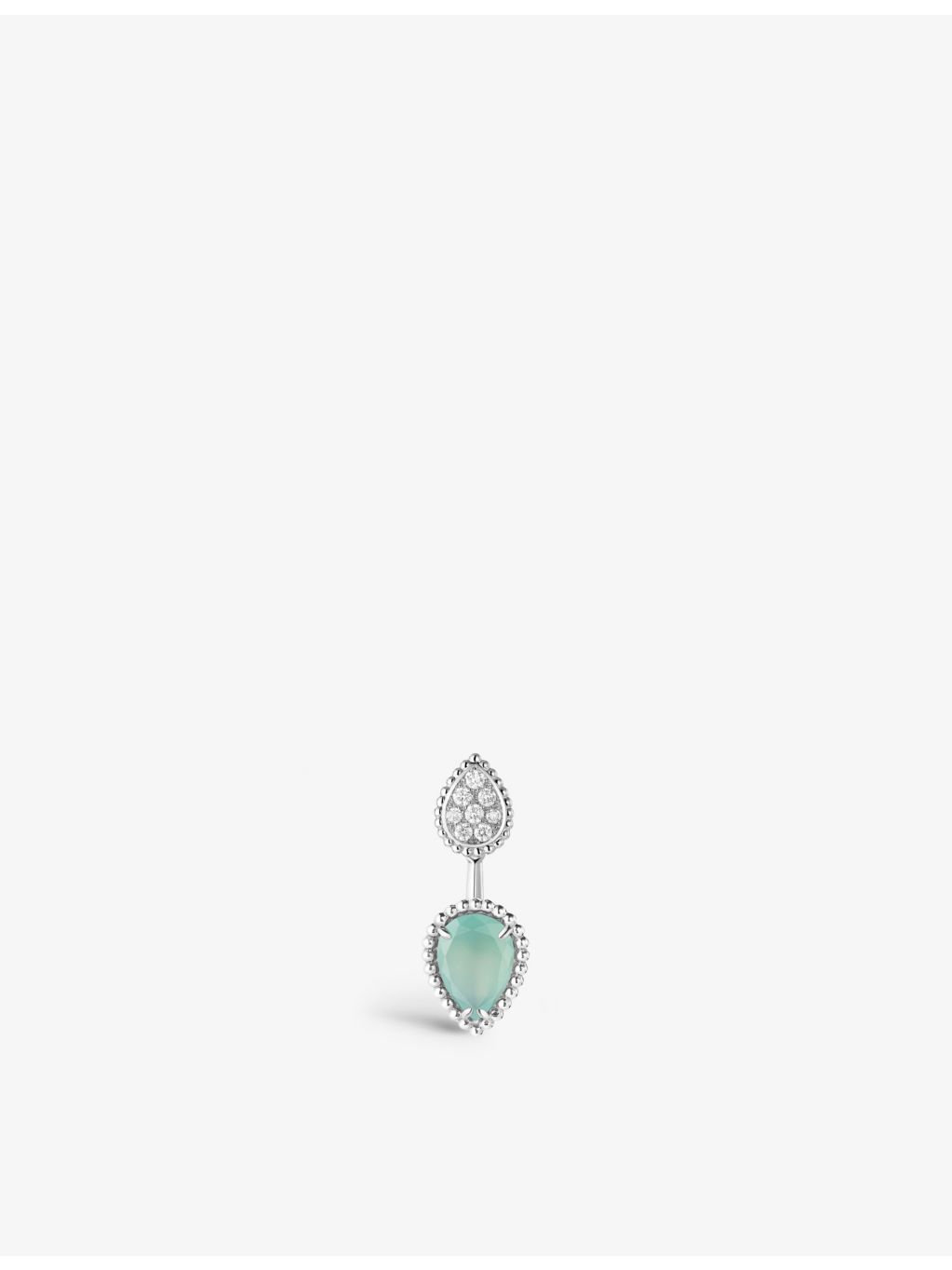Boucheron Serpent Bohème stud earring 18ct white gold and aquaprase (British brand)