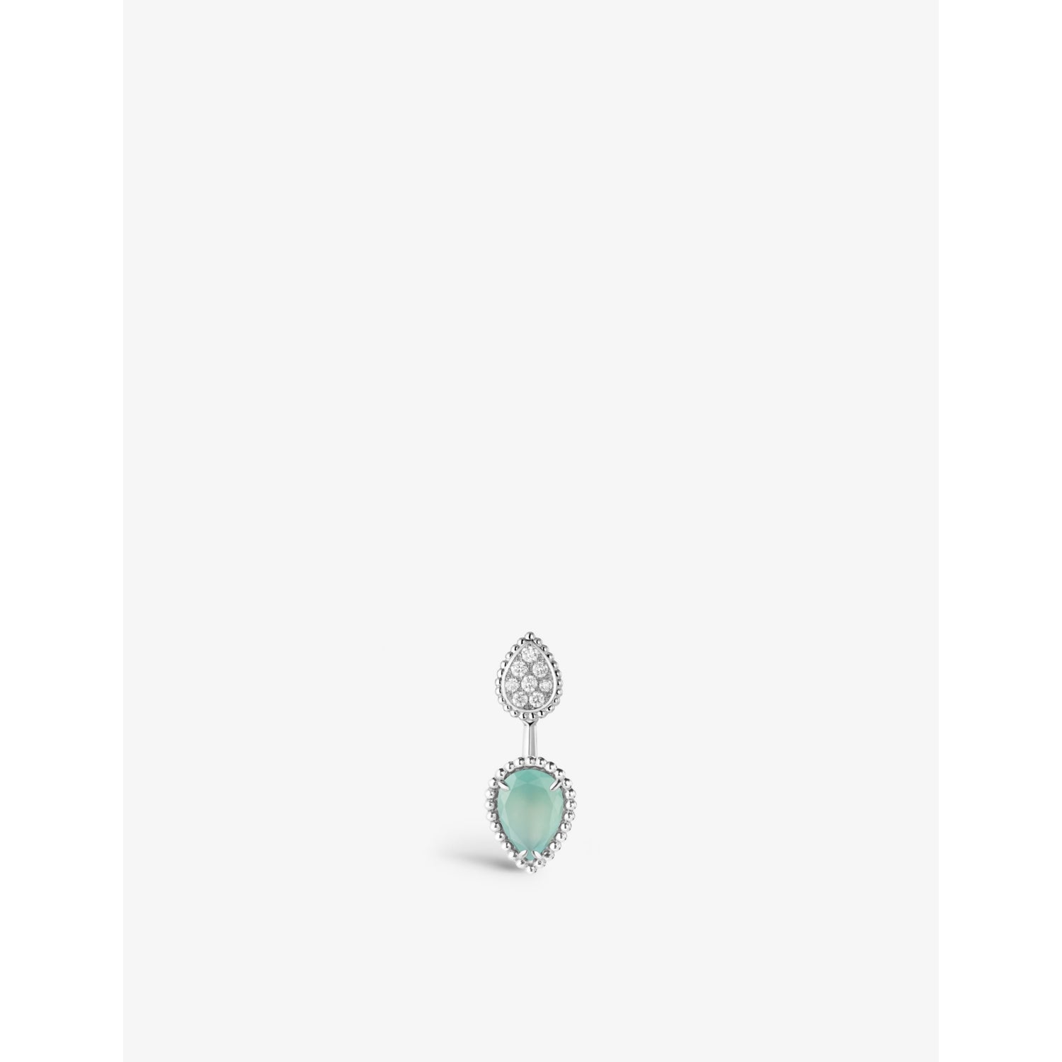 Boucheron Serpent Bohème stud earring 18ct white gold and aquaprase (British brand)