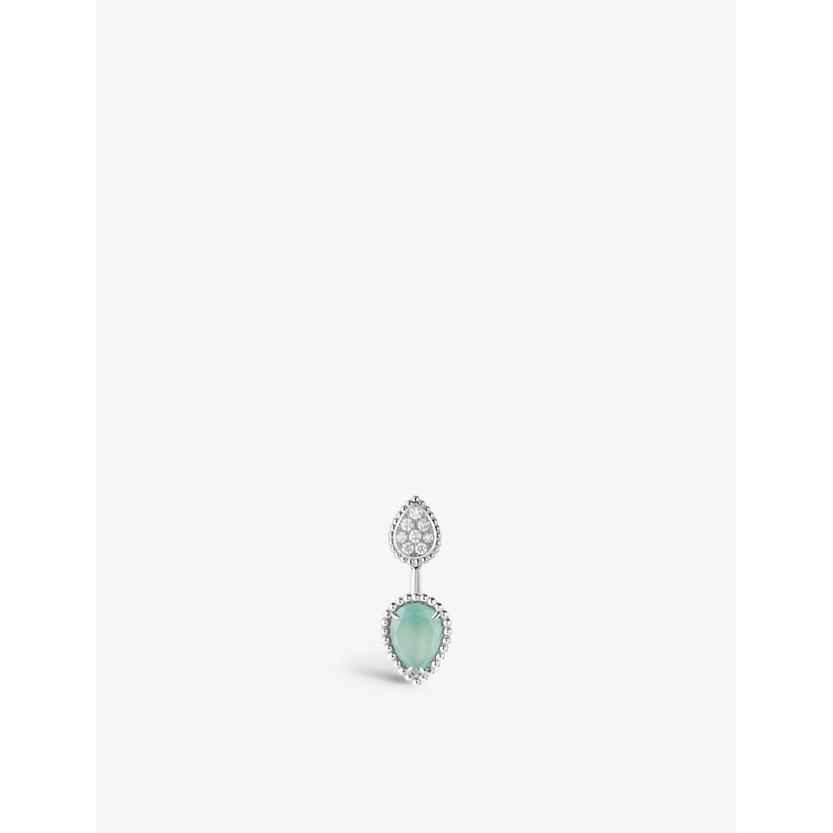 Boucheron Serpent Bohème stud earring 18ct white gold and aquaprase (British brand)