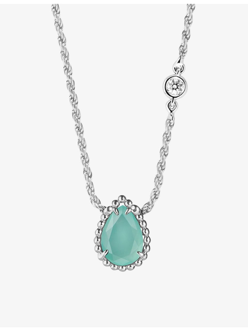 Boucheron Serpent Bohème 18ct white gold aquaprase diamond necklace - British product