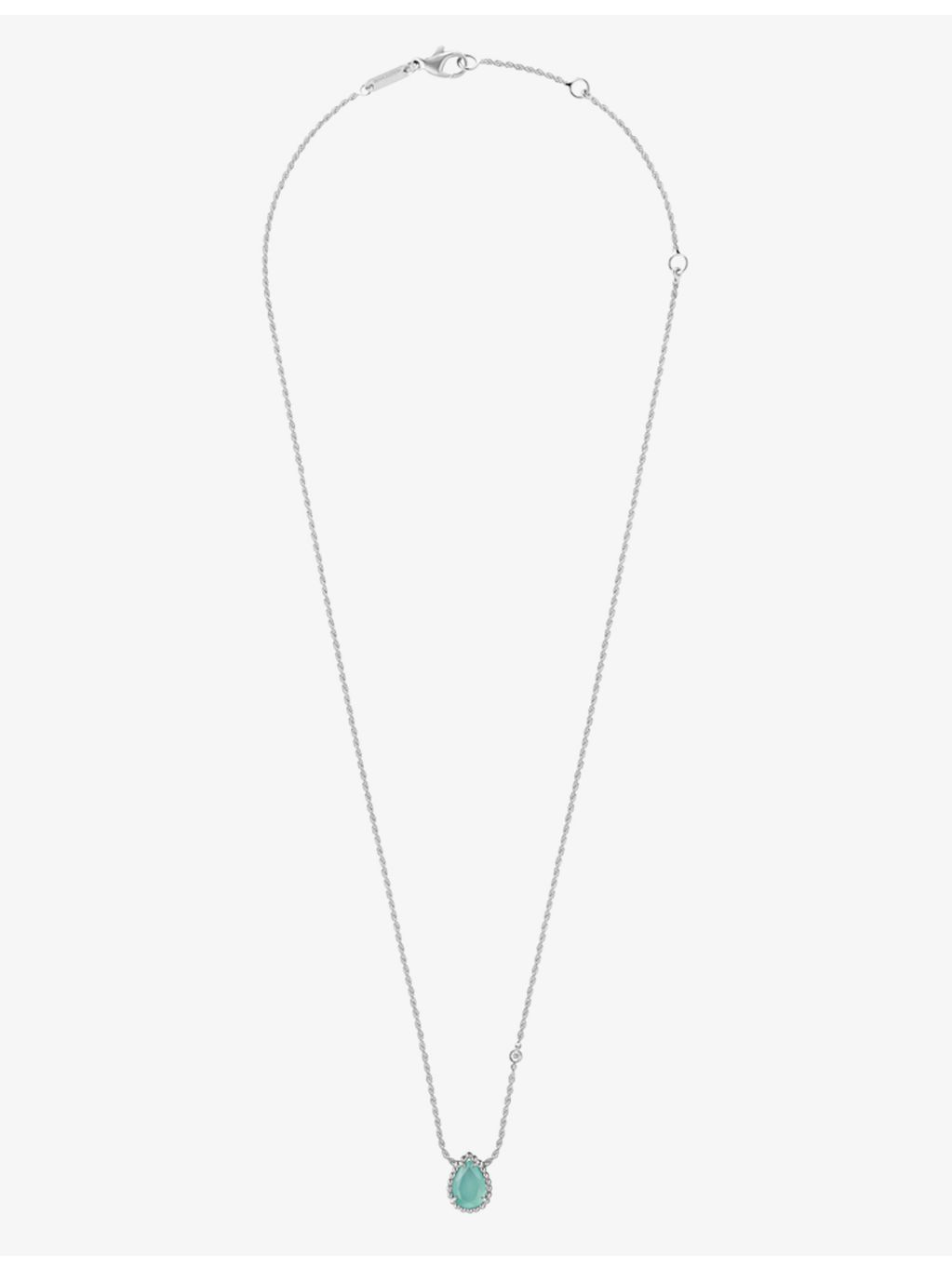 Boucheron Serpent Bohème 18ct white gold aquaprase diamond necklace - British product