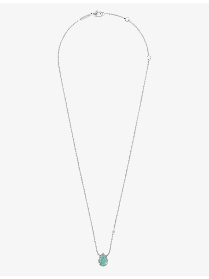 Boucheron Serpent Bohème 18ct white gold aquaprase diamond necklace - British product