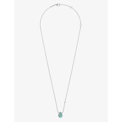 selfridges Boucheron Serpent Bohème 18ct White Gold 0.03ct Diamond and 0.78ct Aquaprase Necklace- Buy online at McGrocer