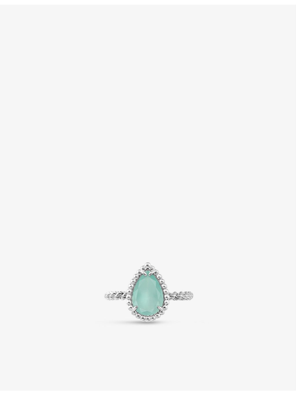 Boucheron Serpent Bohème 18ct white-gold aquaprase ring (British brand)