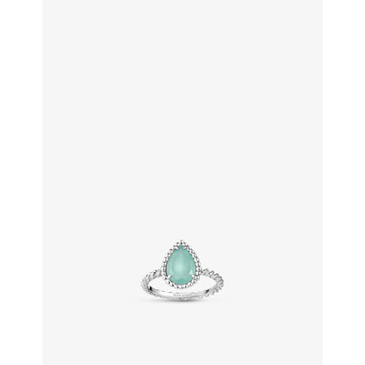 selfridges Boucheron Serpent Bohème 18ct White-Gold 1.16ct Aquaprase Ring- Buy online at McGrocer