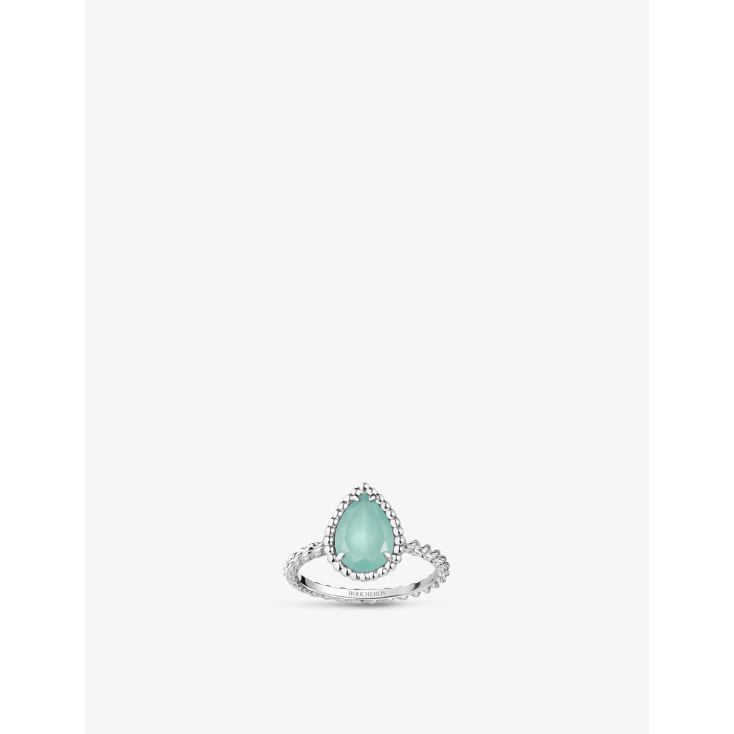 Serpent Bohème 18ct white-gold and 1.16ct aquaprase ring - 53mm